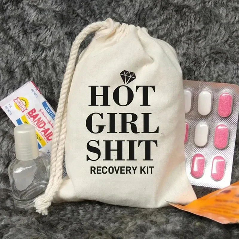 20pcs pcs Hot Girl Recovery Hangover Survival Kit bags Vegas Summer Bach weekend Girls Trip Bachelorette hen Party bride to be F