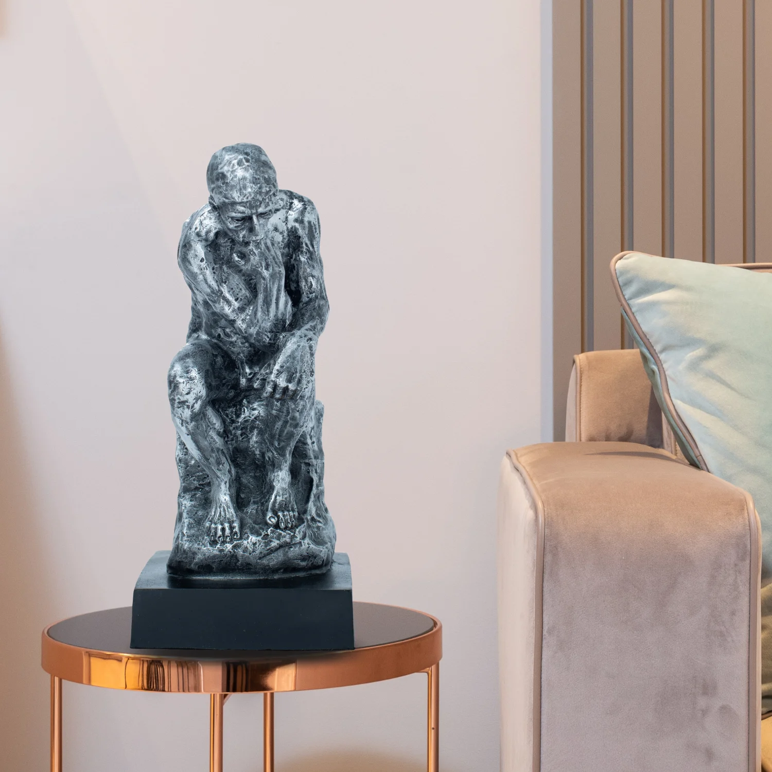 المفكر تمثال برونزي الشهير البرونزية التفكير رجل النحت الكلاسيكية البرونزية رودين نسخة الحرف للهدايا الديكور المنزلي