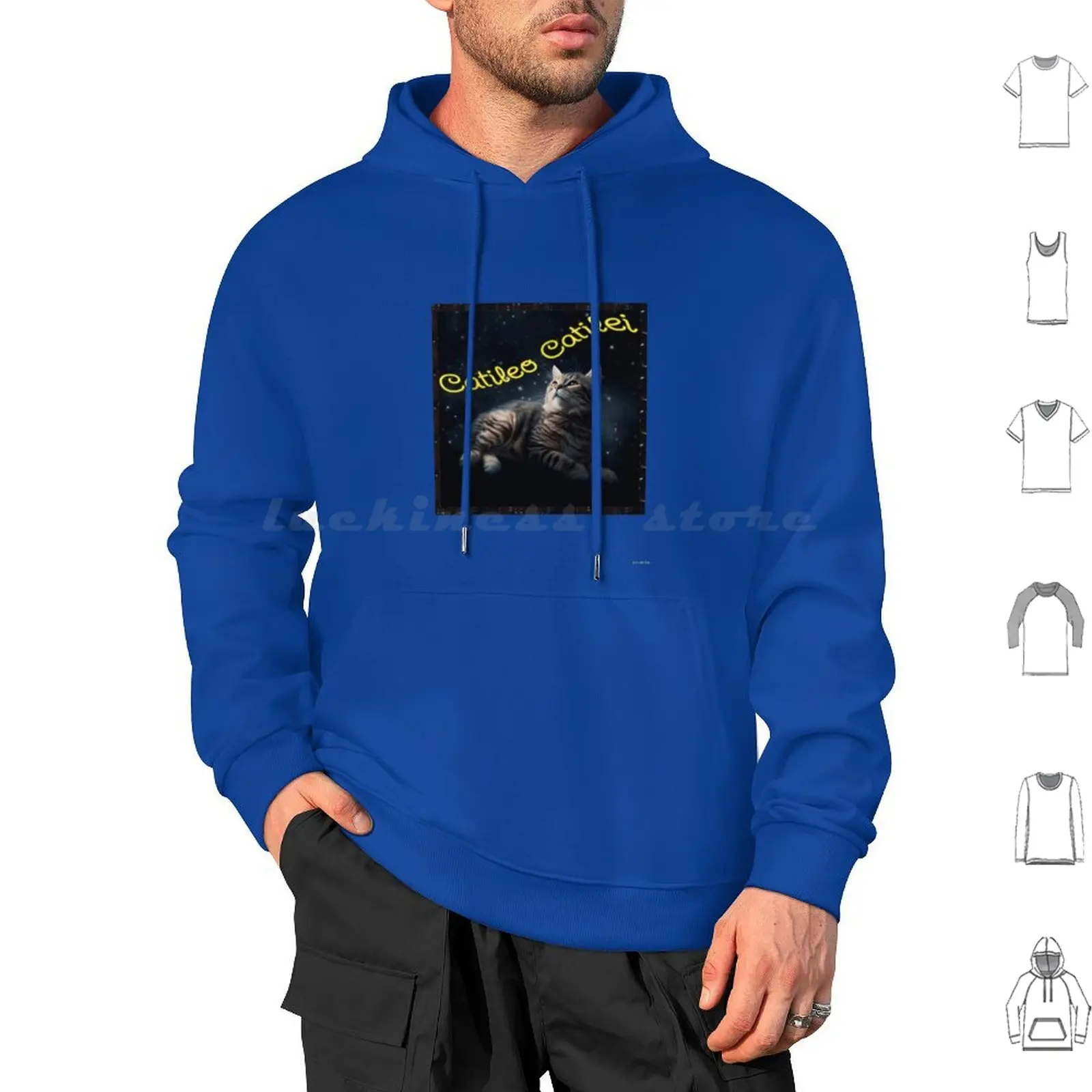 

Catileo Catilei Hoodie cotton Long Sleeve Cat Astronomer Galileo Stars Universe Space Kitty Kitties