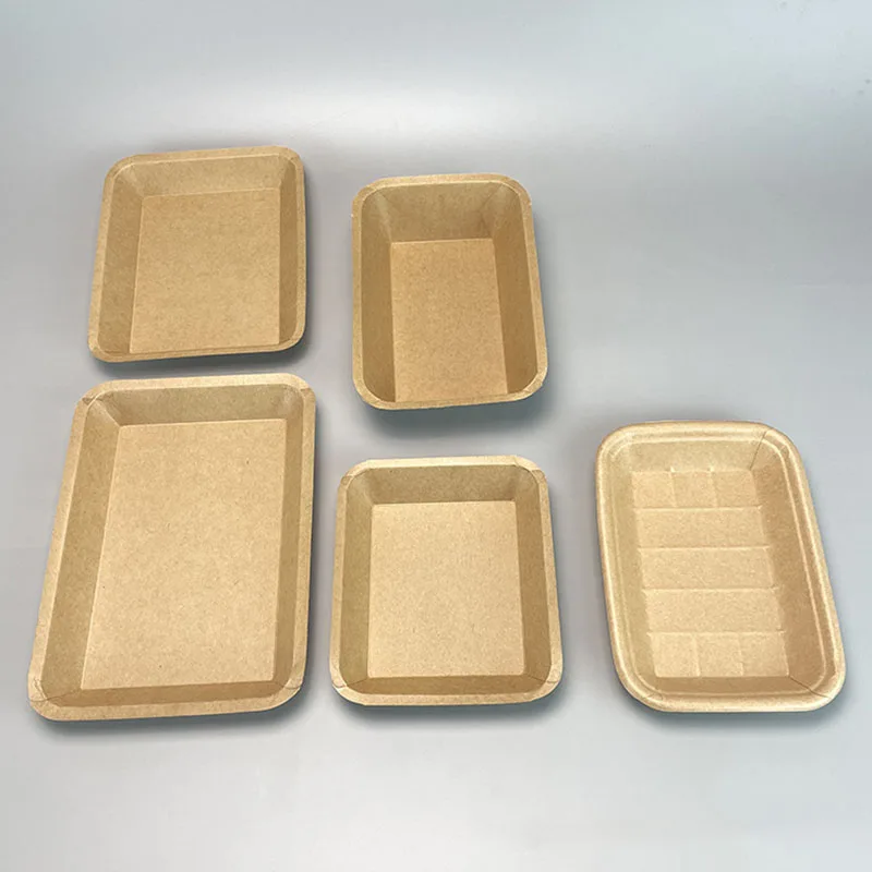 Waterproof And Oil Proof Disposable Kraft Paper Plate Tray Thickened Party Cake Barbecue Fried Chicken Tableware Dinner Plate