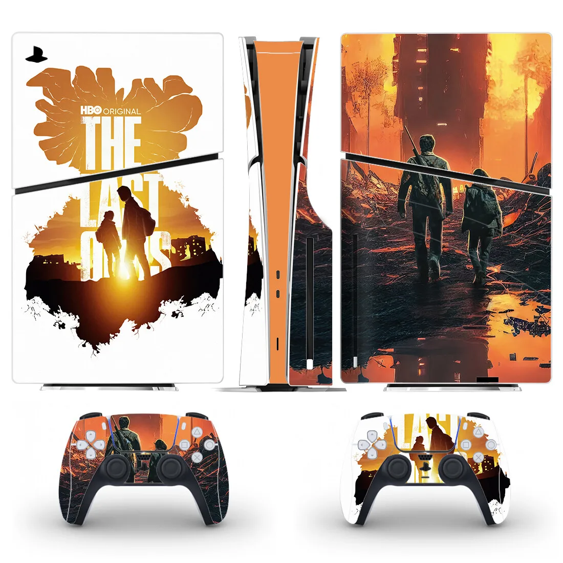 The Last of Us PS5 Slim Disc Skin غطاء لاصق لامع لوحدة التحكم و2 وحدات تحكم جديدة PS5 Slim Disk Skin Vinyl