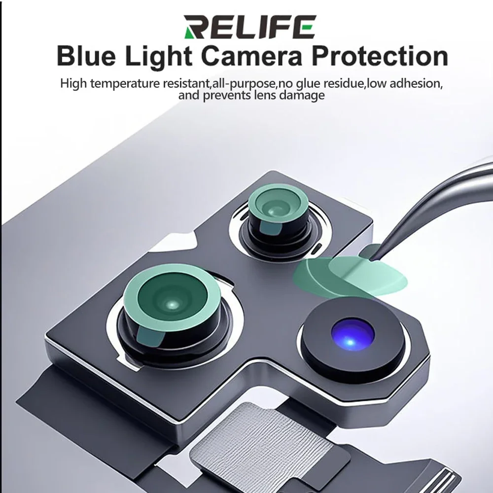 RELIFE HO2 7mm/12mm Camera Lens Protector Sheet Set 1000PCS for Mobile Repair Camera Lenses Blue Light Protection Sticker Tools