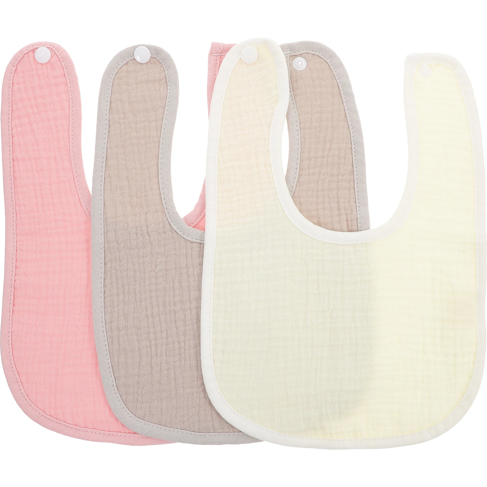 

3pcs Baby Cotton Gauze Feeding Drooling Bib Toddler Spring Autumn Soft Absorbent Snap Baby Drooling Bib Closure