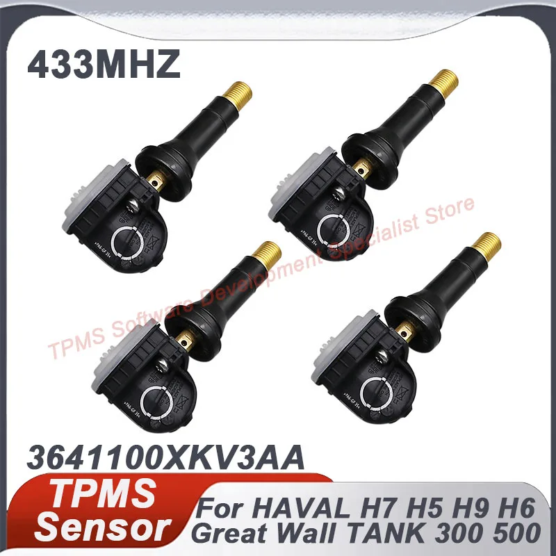 

4PCS TPMS Sensor 433MHZ 3641100XKV3AA Tire Pressure Monitoring Sensor For HAVAL H7 H5 H6 H9 Raptor Great Wall ORA CAT TANK 300
