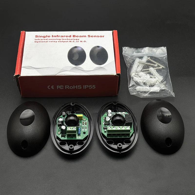 Sensor Inframerah Sinar Tunggal Baru, Relai Pengalih, Detektor Rintangan, Gerbang Otomatis, Sistem Alarm Anti Pencurian, IP55 Tahan Air 12-24V