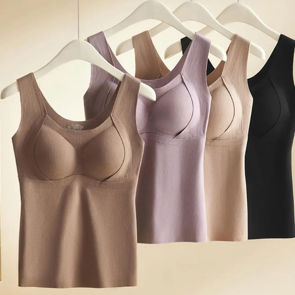 Thermal Underwear Tops Thermal Women Tank Top Sleeveless Underwear Top Padded Camisole Undershirt Winter Warm Base Layer 80%