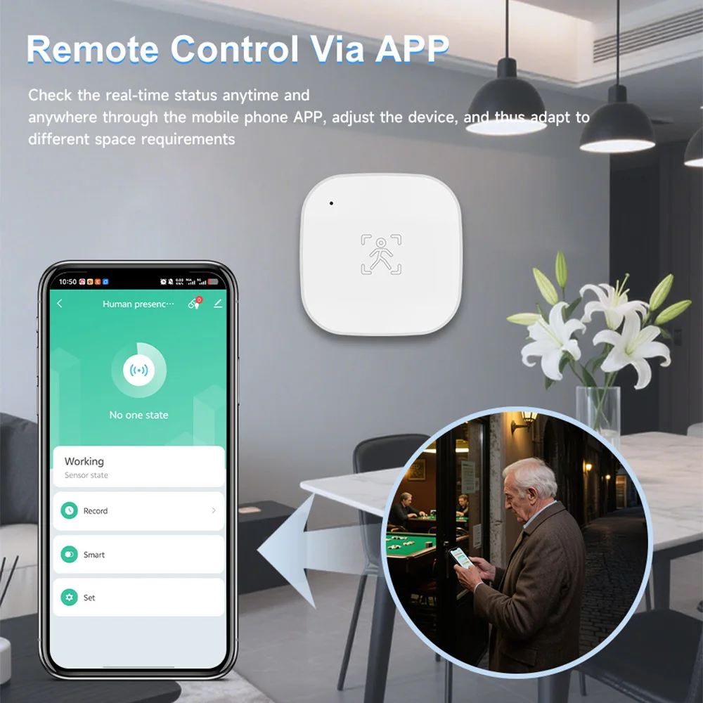 iHseno Tuya Wifi كشف مستشعر الوجود البشري 24 جيجا هرتز ملليمتر موجة الرادار التكنولوجيا الجديدة App التحكم عن بعد عبر الحياة الذكية