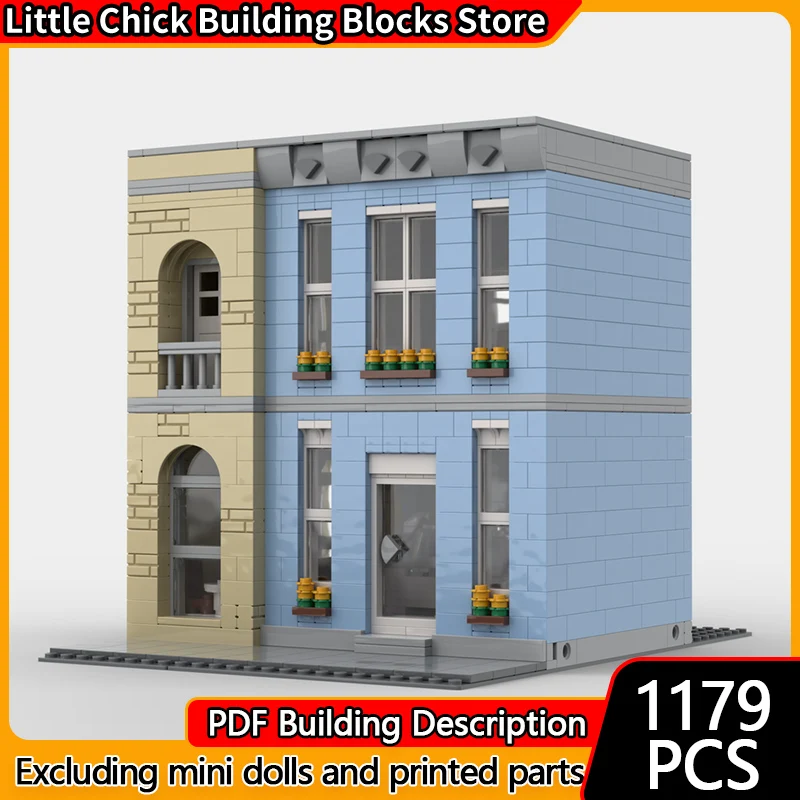 

Модель City Street View MOC, строительные кирпичи, большой магазин мороженого, модульная технология, детские праздничные подарки, сборка игрушек, костюм