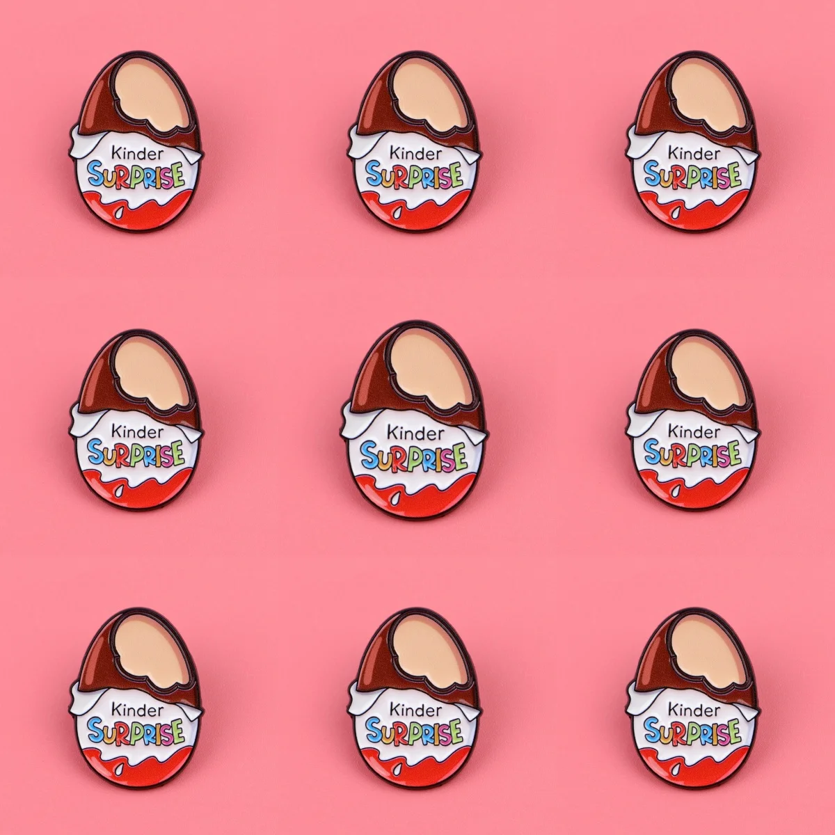 9pcs Cute Chocolate Egg Enamel Pin Retro Snack Brooches Lapel Badges Briefcase Backpacks Accessories Decoration Jewelry Gifts