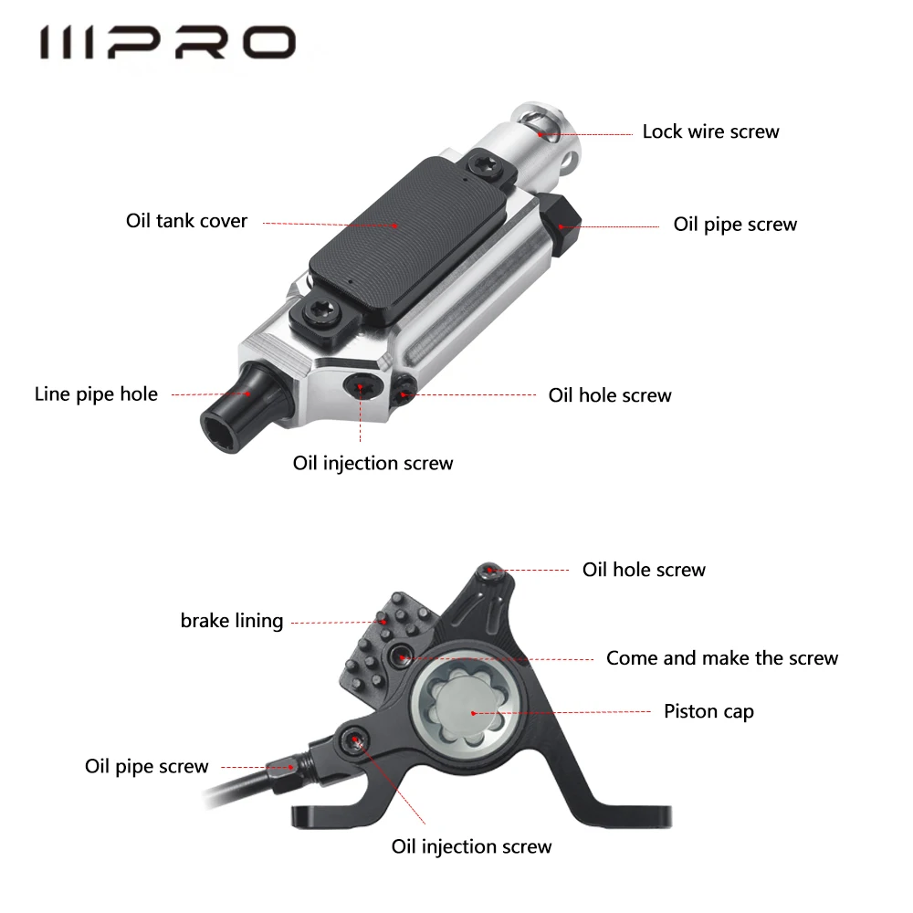 IIIPRO Bicycle mechanical line pull brake converted to hydraulic brake modified parts