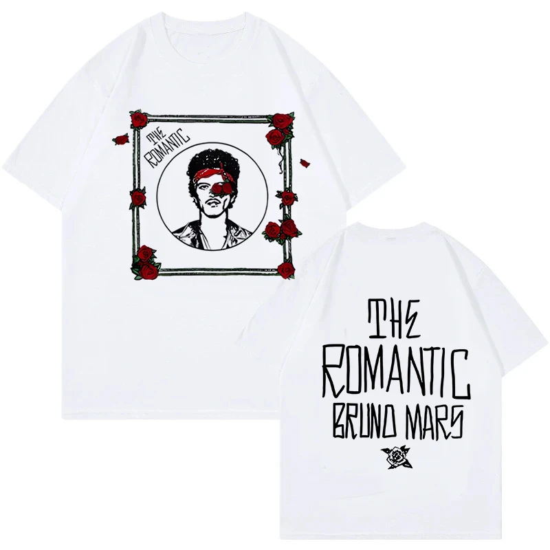 Bruno Mars Print Vintage T-shirt The Romantic Tour 2026 Graphic T Shirt Men Women Fashion EU Size Short Sleeve Tshirt Clothes