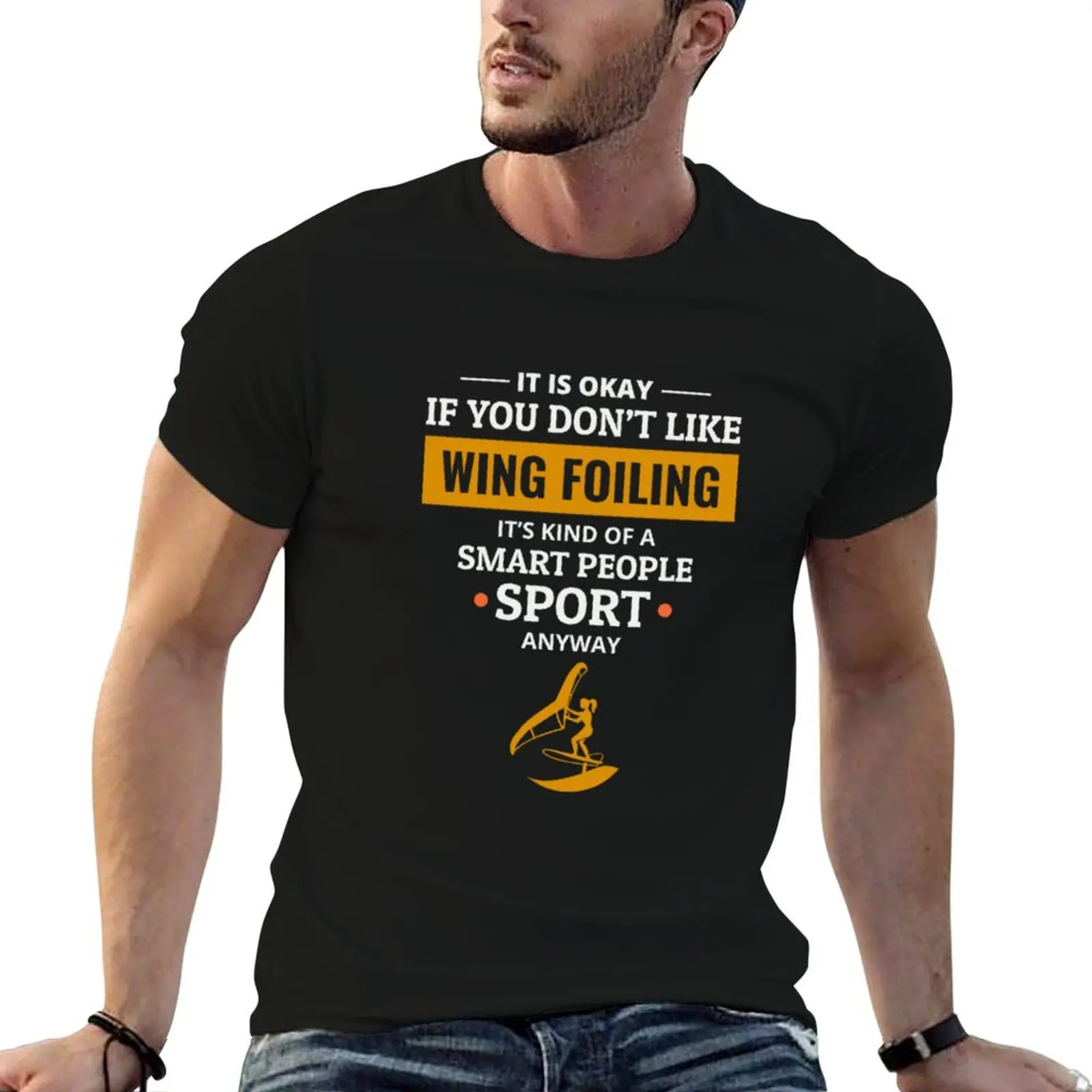 Wing Foiling Hydrofoil Surfing Surf Water Sports T-Shirt Sweat Resistant Workout Tee Shirt