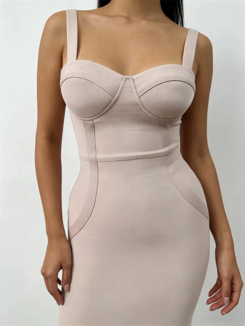 

Beige Sheath Prom Dress Sexy Stripe Sleeveless Short Mini Party Gown Bandage Formal Bridal Wedding Birthday Robe