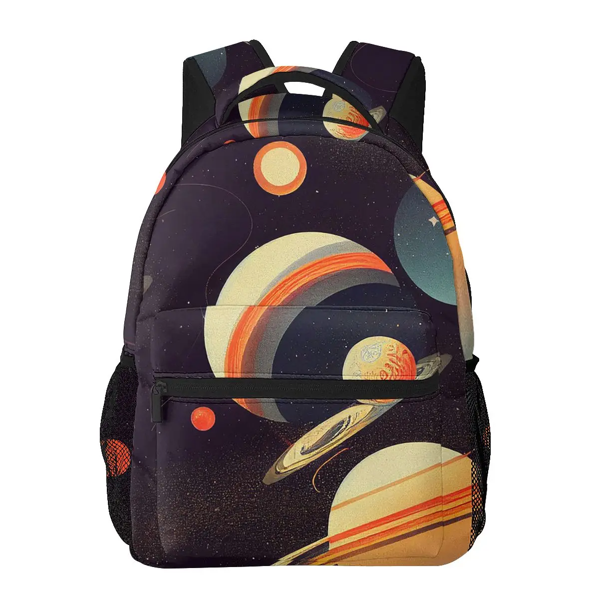 Sac à dos avec illustration d'astronomie rétro vintage pour garçons et filles, cartable d'école pour enfants, sac à dos de dessin animé pour enfants, sac initié