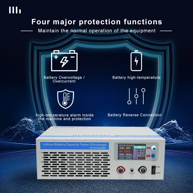 Heltec HT‑DC50ABP High‑Power Battery Discharge Capacity Tester 5‑120V 1‑50A Max 6000W, Digital Load Analyzer for NCM LiFePO4 Lead‑Acid RV Solar Battery Pack Test view 8