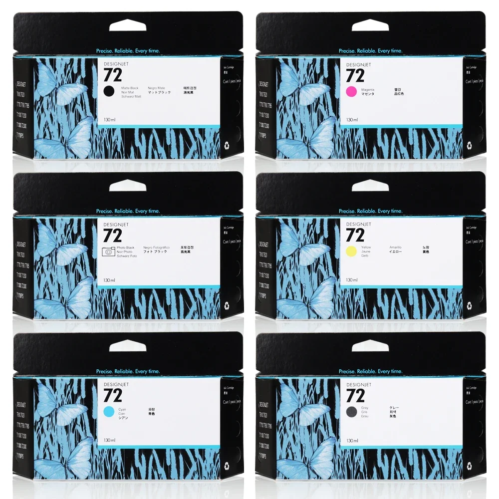 For HP 72 Ink Cartridge 130ML With Full Ink HP72 For HP DesignJet T610 T620 T770 T790 T795 T1100 T1120 T1200 T1300 T2300 6Colors view 2