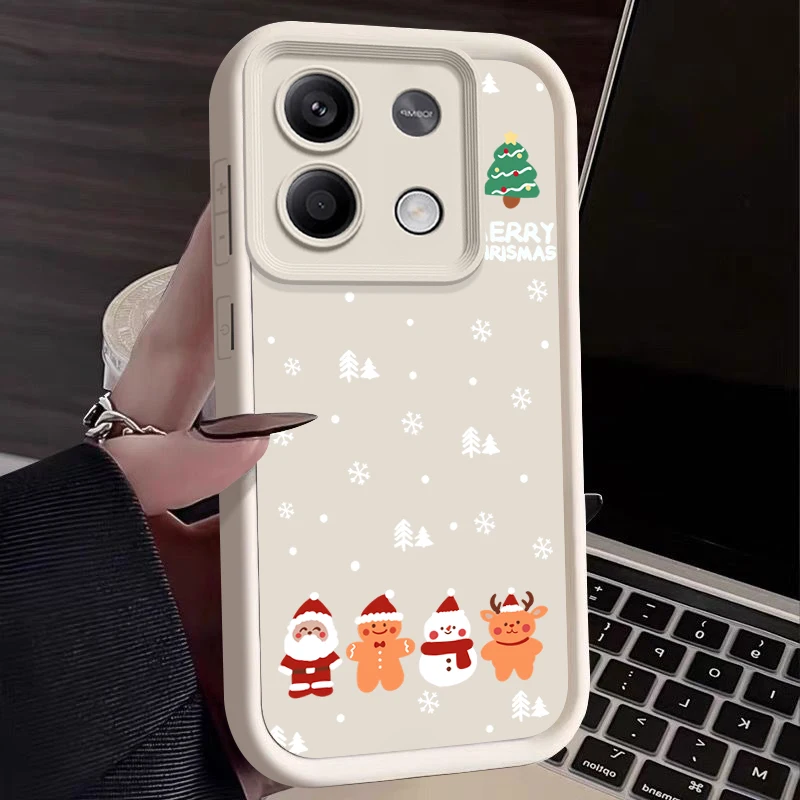 Christmas Santa Elk Phone Case For Xiaomi Poco F6 X6 X5 11T 13T Pro Redmi Note 13 4G 13 12 11 Pro Plus 5G Soft Silicone Cover