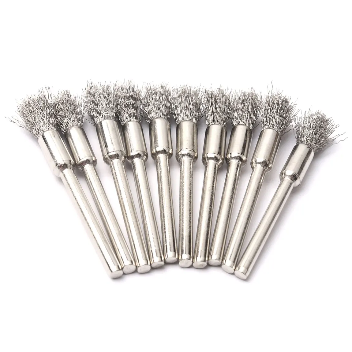 20Pcs Steel Wire Brushes dremel accessories 3mm Shank polishing Brush dremel tools for Mini burr brushed wheel