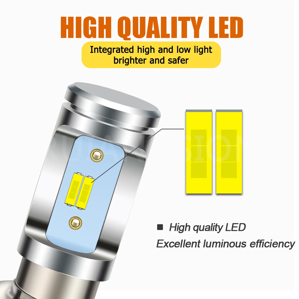 RUIANDSION 18W H6M P15D P15D-25-1 LED Motorcycle Headlight Bulb Motorbike Headlamp AC12-20V/DC11-30V White Yellow High/Low Beam