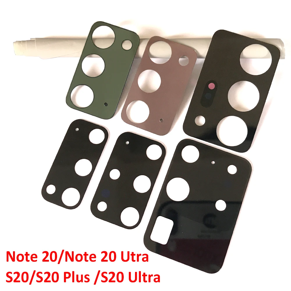 2Pcs，NEW For Samsung A10S A20S A02S Note 10 Lite 20 Ultra S20 Plus Pro FE Rear Back Camera Glass Lens With Glue Adhesive