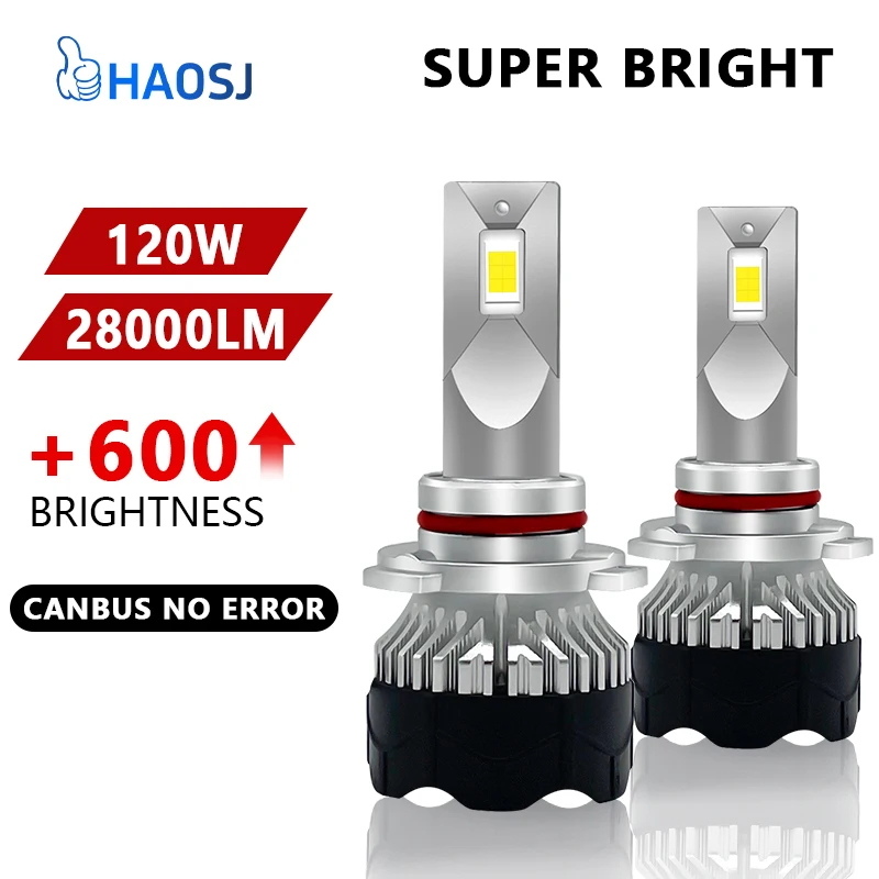 

HAOSJ H7 H4 H11 LED Headlight Canbus H1 HB3 9005 HB4 9006 Powerful 100W Headlamp 6000K 12V LED Lights