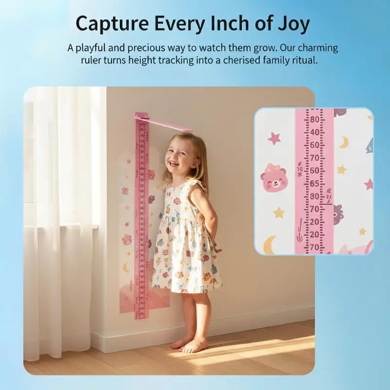 Children's Height Measuring Device Wall Sticker Ruler Baby Height Measuring Rod Accurate Home Ruler