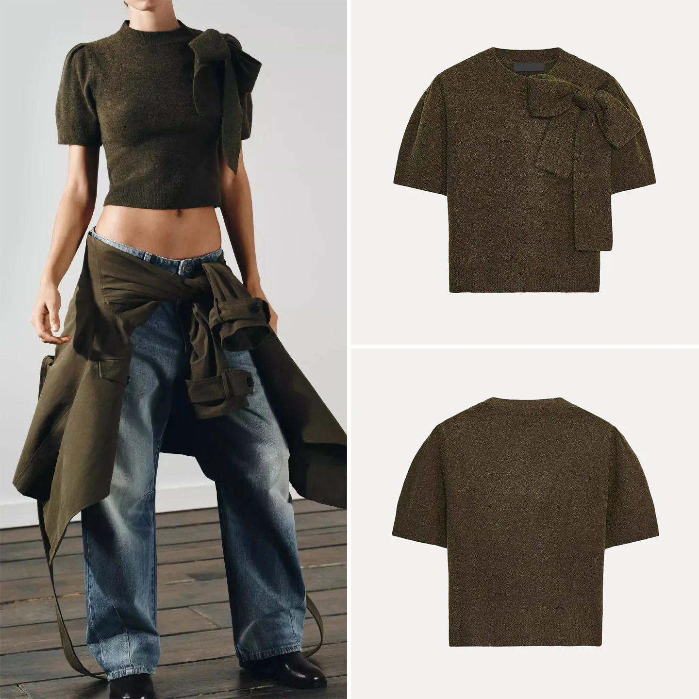 

Winter 2025 Women's Loose ort Sve round Ne Top Knot Personali Faionable New Arrival Z Brand Knitted...