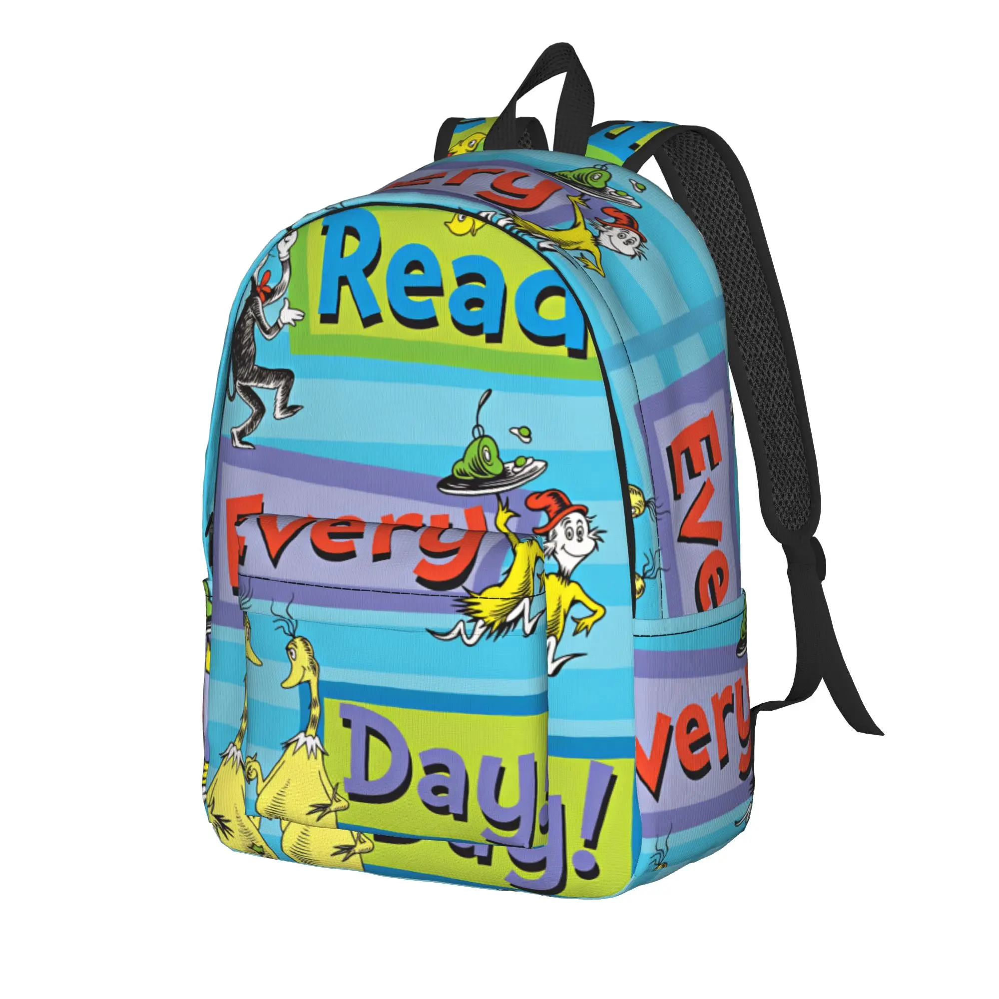 Dr Seussed Characters Read Amazing  Backpack Girl  Large Backpacks Polyester Casual School Bags Hiking High Quality Rucksack