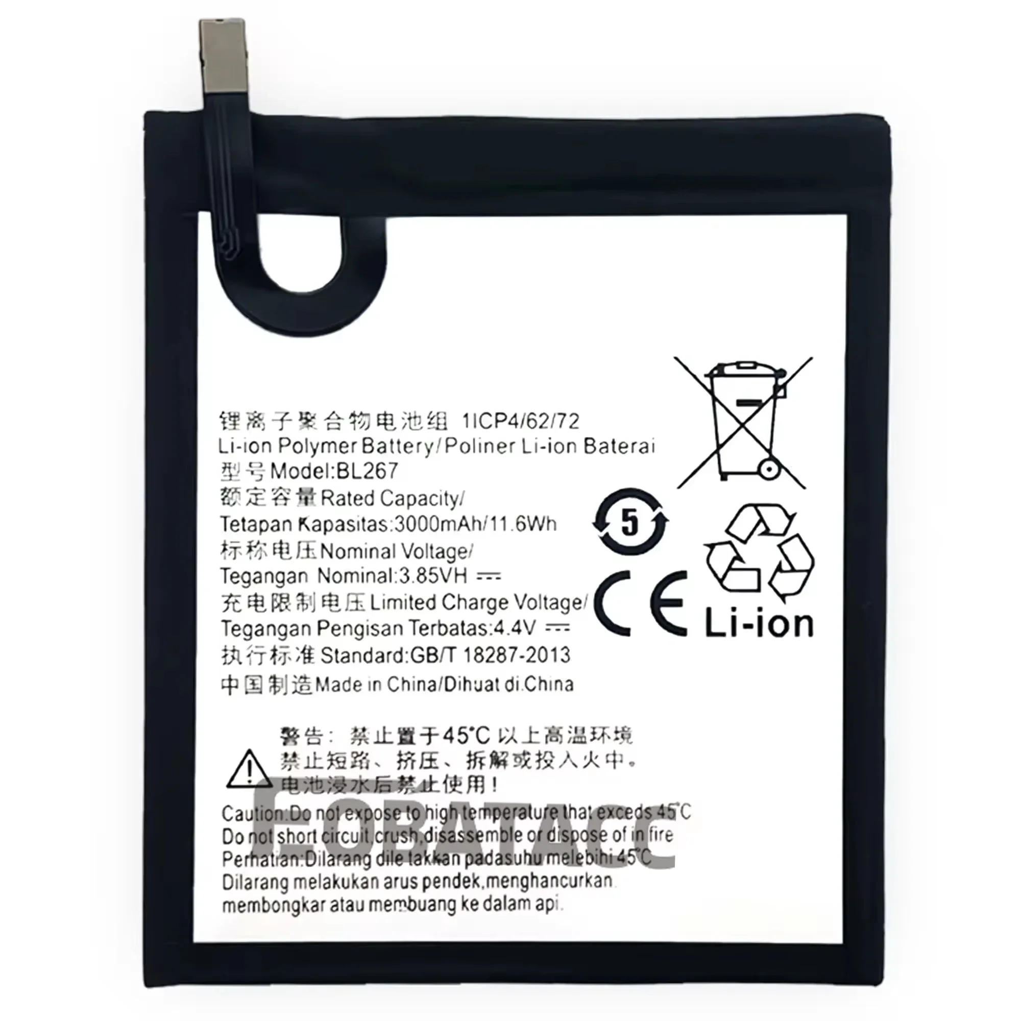 100% New Original Battery BL267  For lenovo K6 Battery + Free Tools