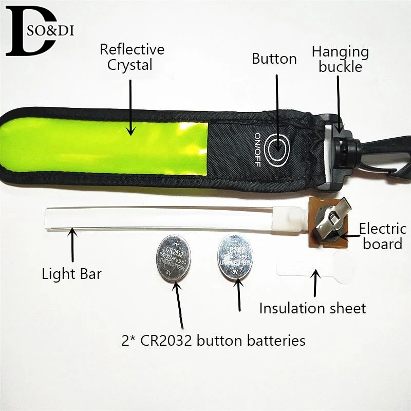 LED Backpack Light For Bike Cycling Night Running Safe Warning Flashing Pendant w/ Adjustable Strap Sports Glowing Bicycle Light