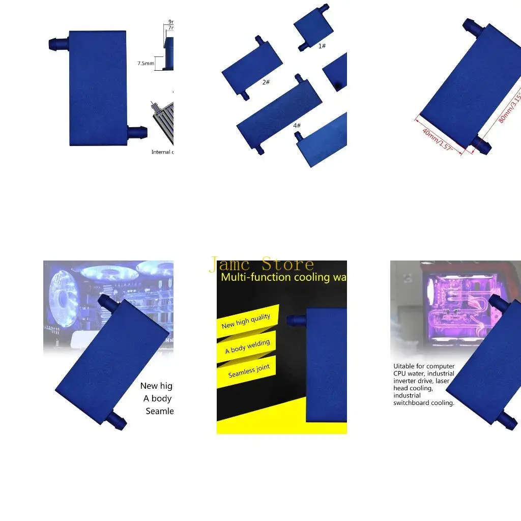 

LX0B 3.15"Aluminum Water Cooling Block Liquid Water Cooler Heat Sink Endothermic for