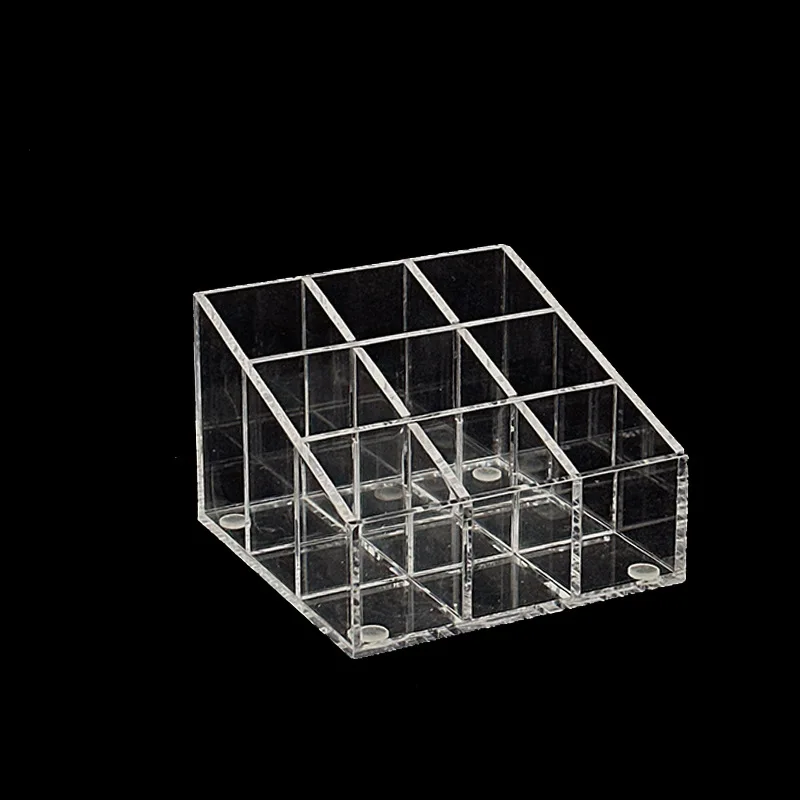 

Acrylic transparent 9-grid lipstick storage box, simple desktop nail polish, lip glaze finishing rack, bedroom dresser