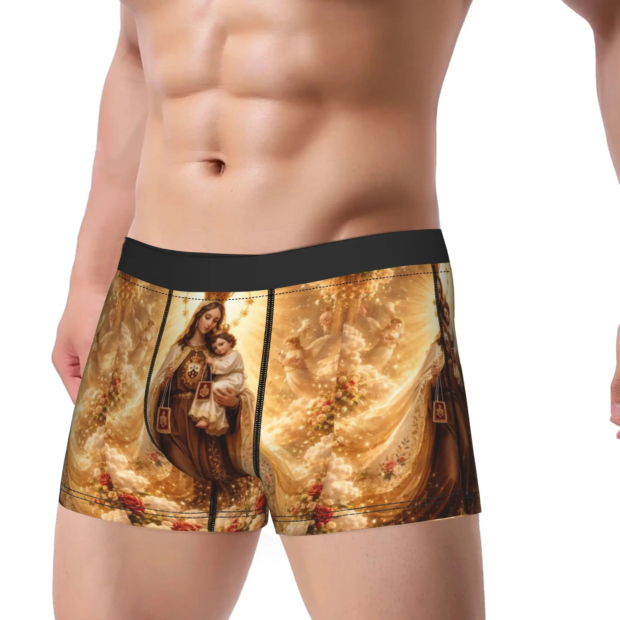 Virgin Mary Child Portrait Underwear  Sexy Soft Panties Design Shorts Briefs For Males Pouch Oversize Trunk
