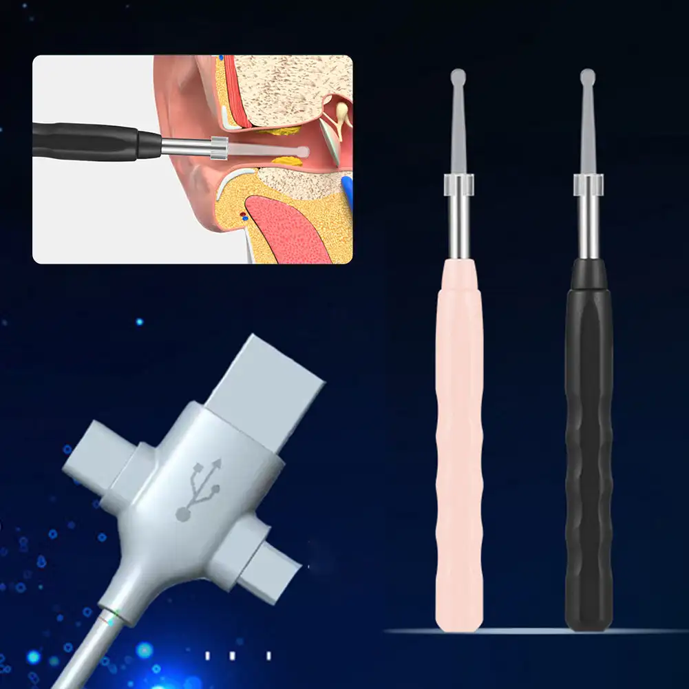 Wireless Visual Ear Scoop Endoscopic Intelligent Luminous Ear Pick Cleaner Household Ear Spoon Soft Ear Spoon Ear Cleaning Tool