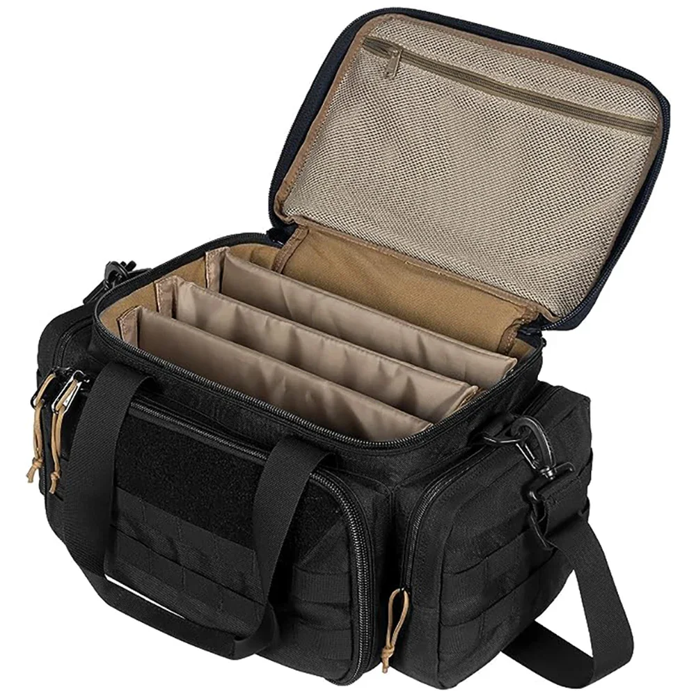 ONETIGRIS Gun Range Bag, jachtschietbaanzakken voor pistool met 3 verwijderbare verdelers Plunjezak voor vissen, wandelen, sport