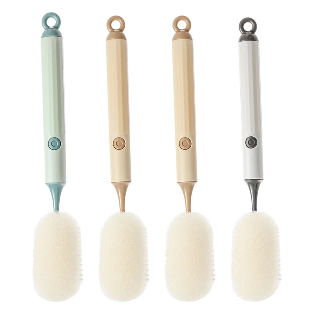 

4pcs Bottle Long Handle Cup Brush Sponge Water Bottle Cleaner Multi-Functional Household Cleaning Tool For Glassware Jug Vase
