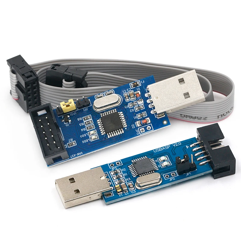 USBASP-USBISP AVR 프로그래머 USB ATMEGA8 ATMEGA128, ATtiny/CAN/PWM 10 핀 와이어 모듈, DIY + 10 핀-6 핀 어댑터 보드, 1 세트