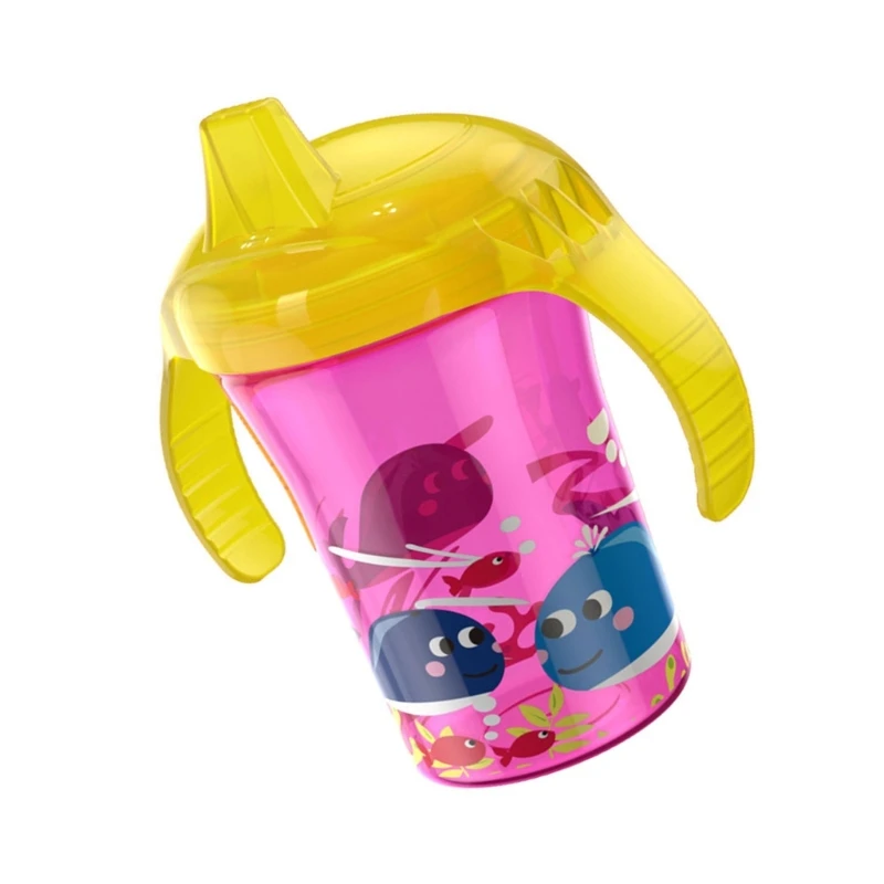 Straw Learner Cup Two Handle Baby Water Bottle No Spill Super Spout Grip Sip Cup 260ml Sippys Cup for Toddlers Infant