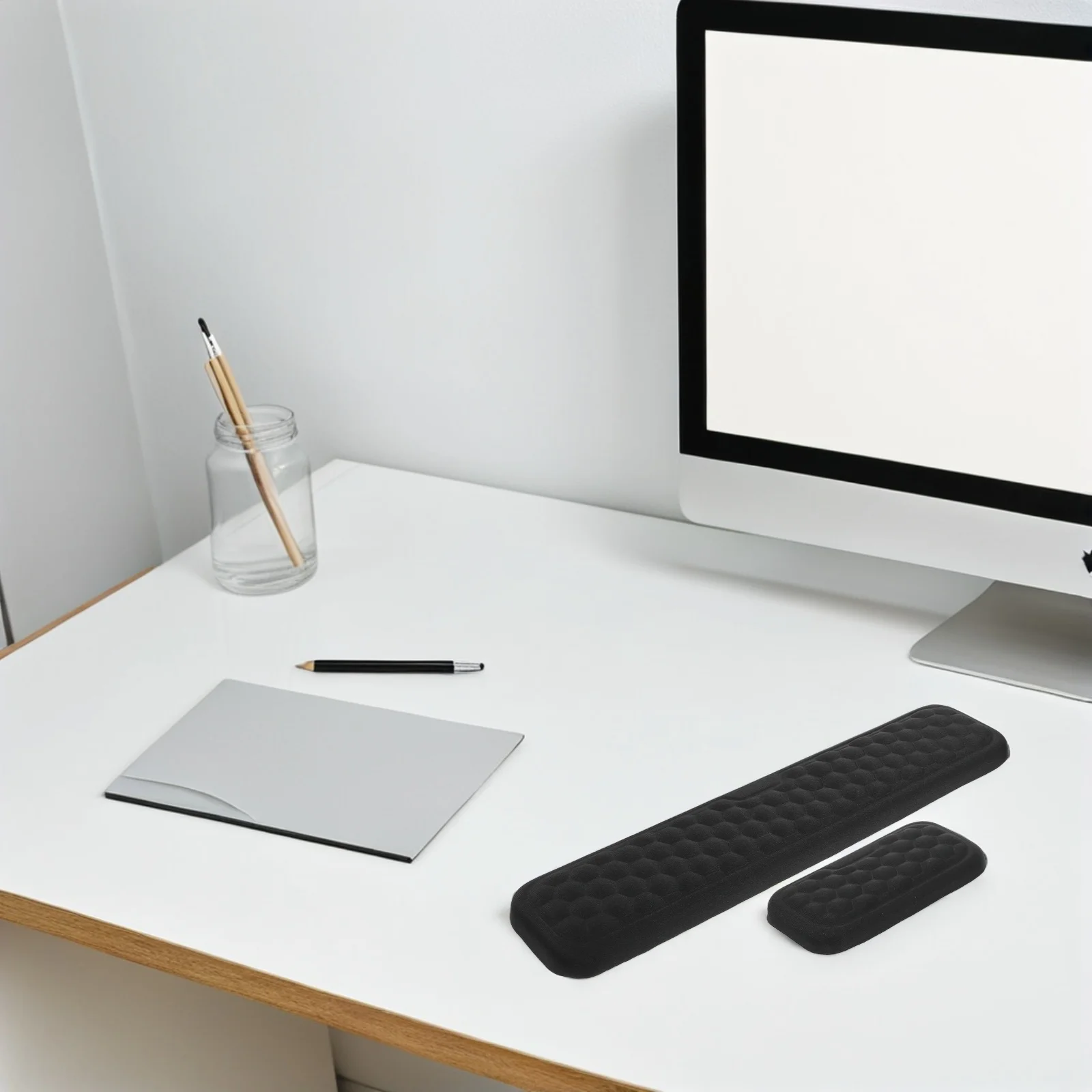 

Wrist Rest Pad Laptop Mouse Ergonomic Keyboard Armrest Computer Black Wrist Support Minimalist High Density Large Coverage Easy