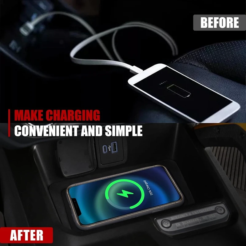 

Console Wireless Charging Pad 15W For Ford Bronco 2021-2024 2/4 Door Accessories