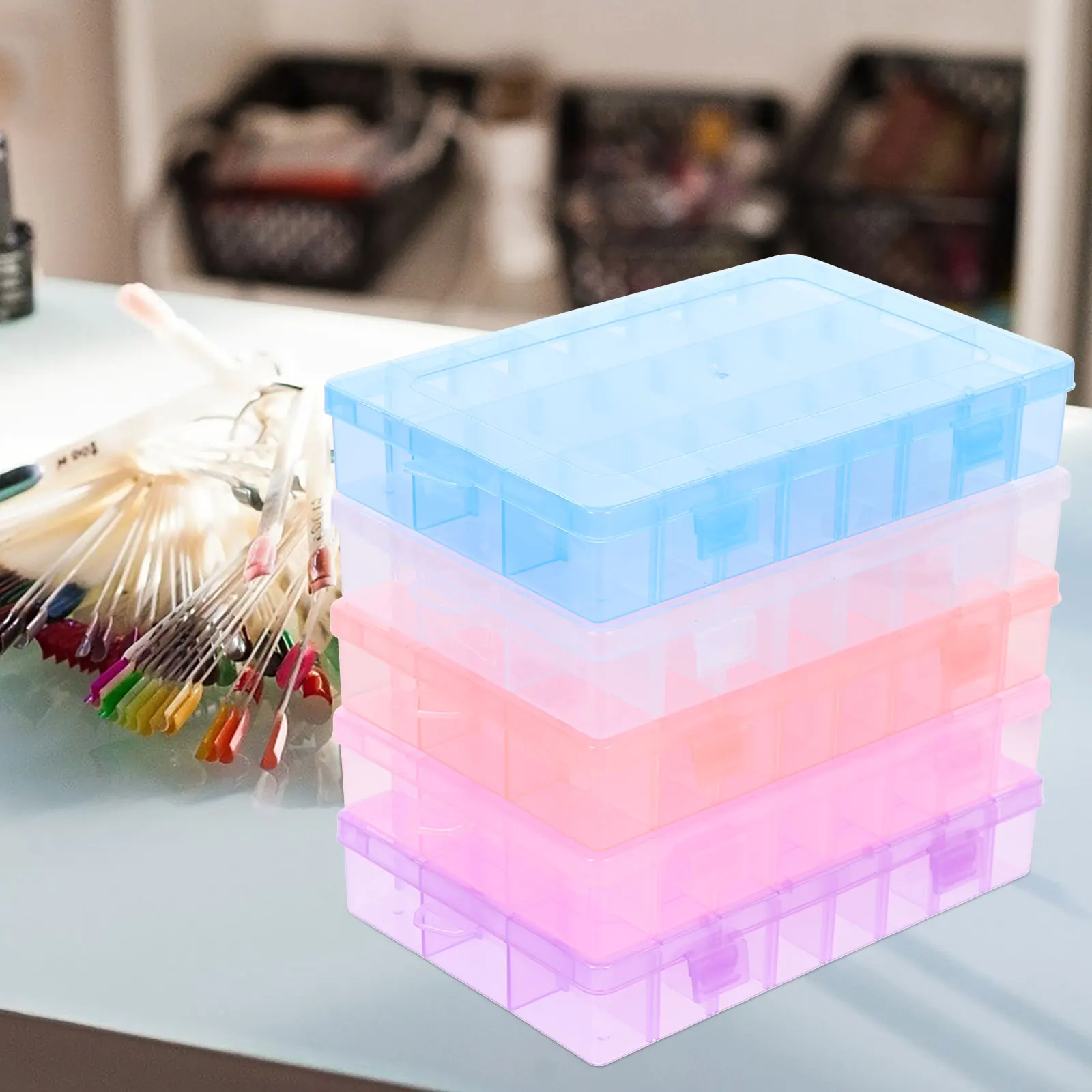 

5 Pcs Storage Boxes Multi grid Portable Durable Jewelry ganizing Beads Embroidery Floss Ring Small Practical Compartment