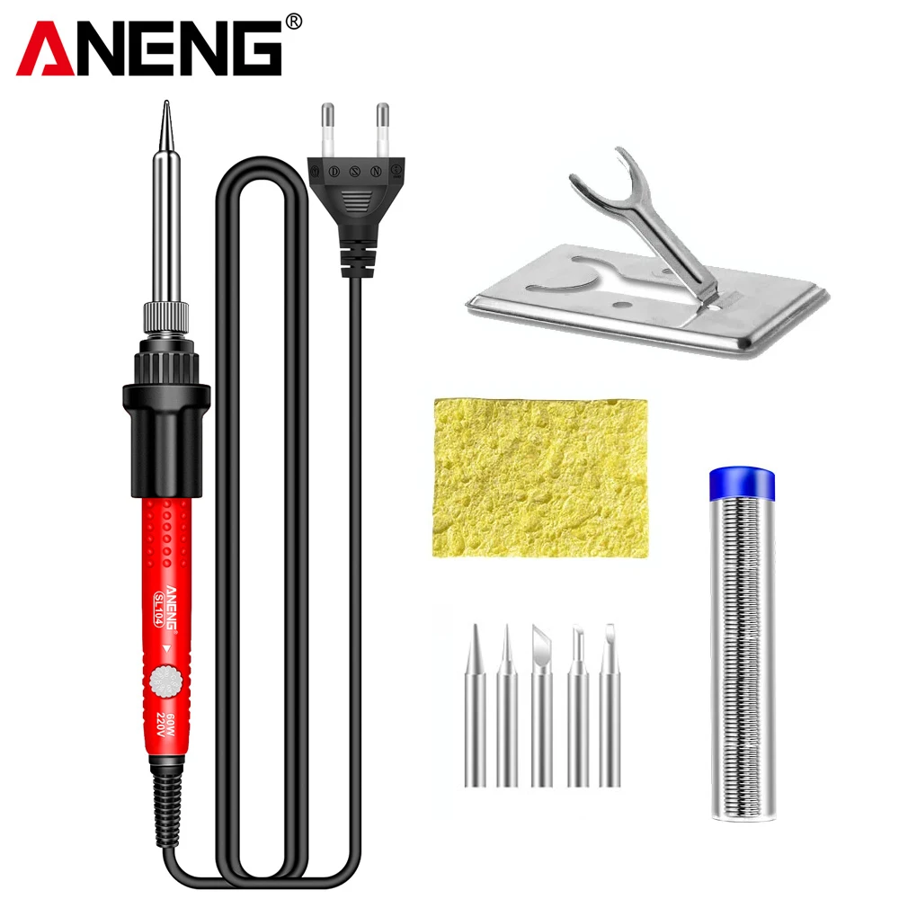 

60W Adjustable Temperature Electric Soldering Iron EU 220V / US 110V Welding Iron Portable Kit Rapidly Heats Solder Repair Tools