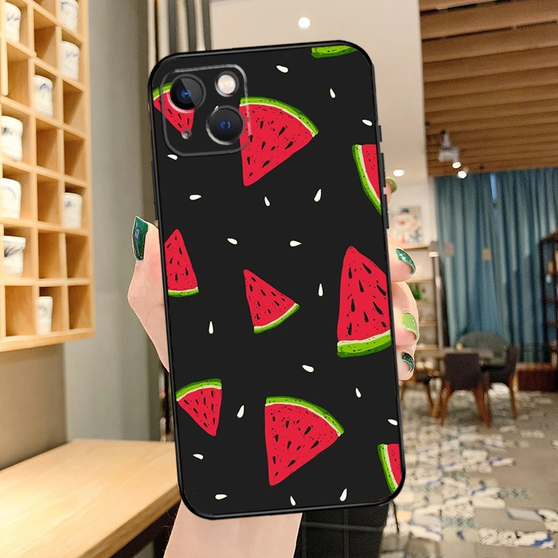 Cute Summer Fruit Watermelon Case For iPhone 14 15 16 13 12 11 Pro Max XR XS X Plus 12 13 Mini Phone Cover