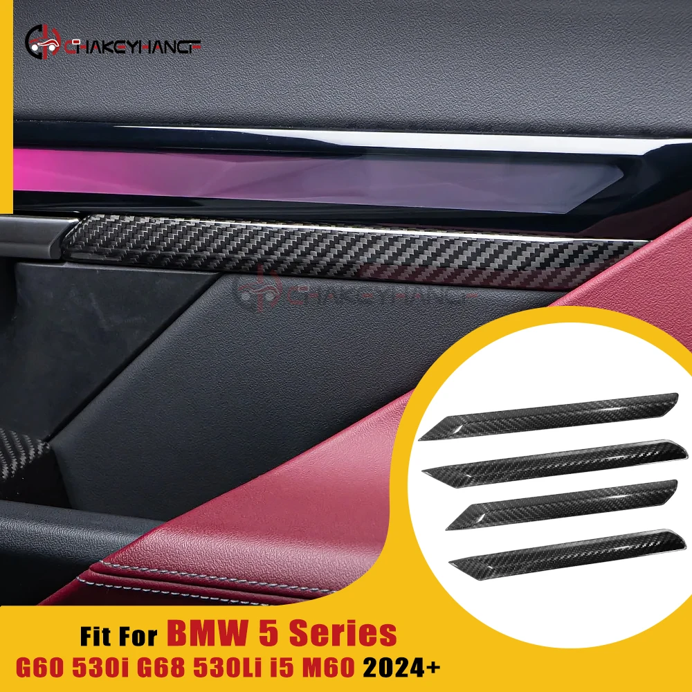 

Real Carbon Fiber Interior Door Panel Strips Cover Decoration Stickers Car Accessories for 2024 BMW 5 Series G60 G68 I5 M60