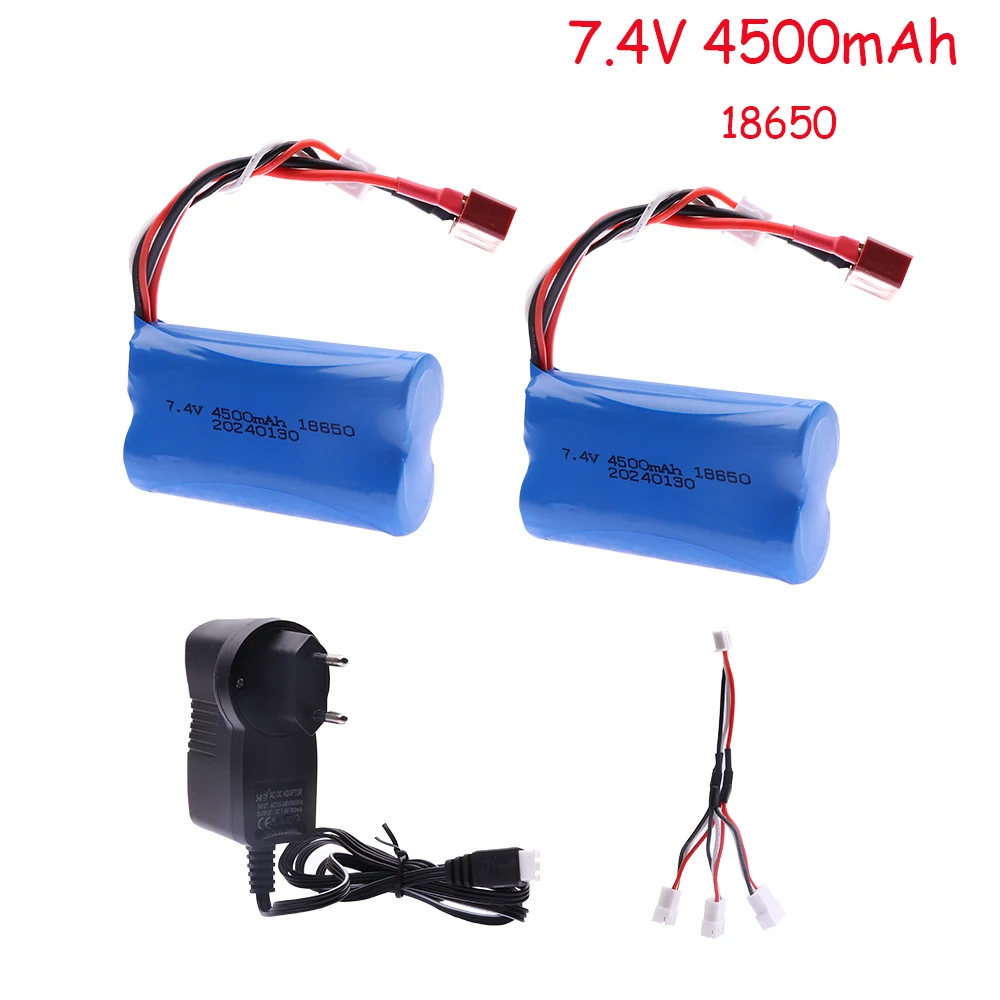 7.4V 18650 4500mah 20C Battery For Wltoys 144001 A959-B A969-B A979-B K929-B 12428 12423 10428 RC Car Spare Parts 2S lipoBattery