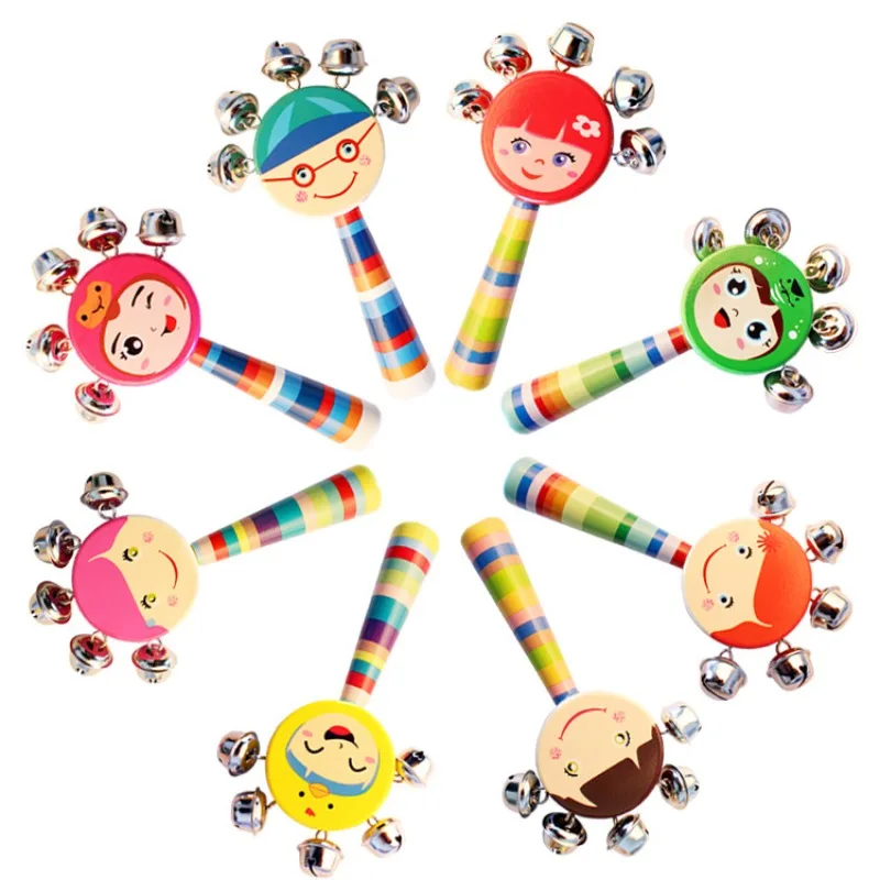 

Jingle Rattle Bell Handheld Jingle Bell Children Rattle Toys Baby Grip Training Toy Cartoon Shaking Rattle for Baby