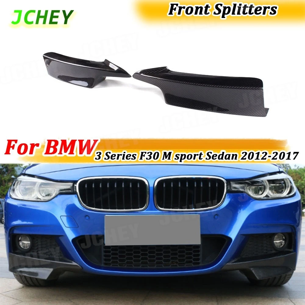 

JCHEY Real Carbon Fiber Front Bumper Lip Splitter Flaps For BMW 3 Series F30 M sport Sedan 2012-2017 Front Splitter Lips