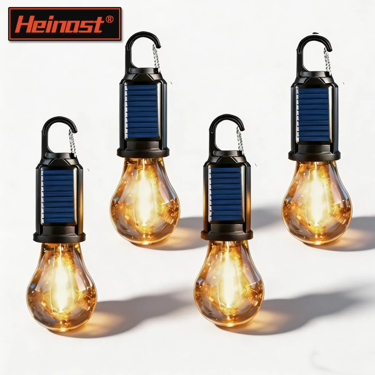 1-4PCS Vintage Solar/USB Rechargeable Camping Lantern LED Tungsten Lamp Multifunctional Atmosphere Tent Light Bulb for Outdoor
