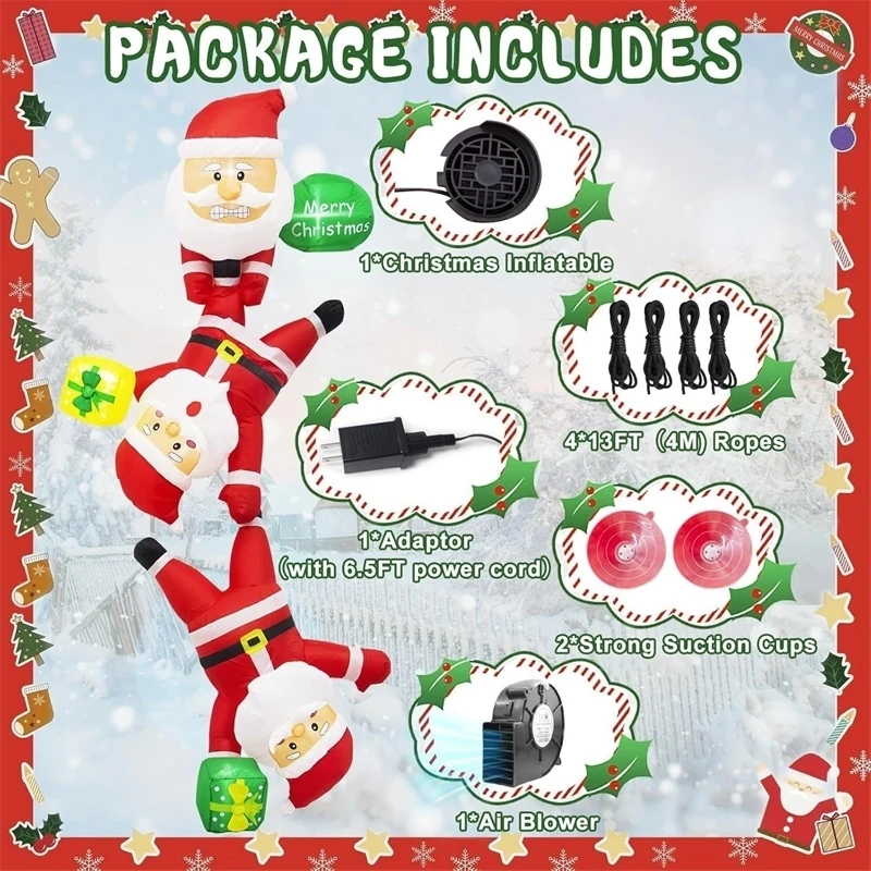 2.4M Christmas Inflatables Decoration Santa Claus Reindeer Snowmen Inflatables Indoor Outdoor Decoration Garden Party Decorative
