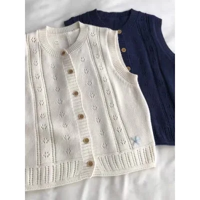 

Женский вязаный жилет, многослойный кардиган с вырезами, верхняя одежда на весну и осень, модный шерстяной топ